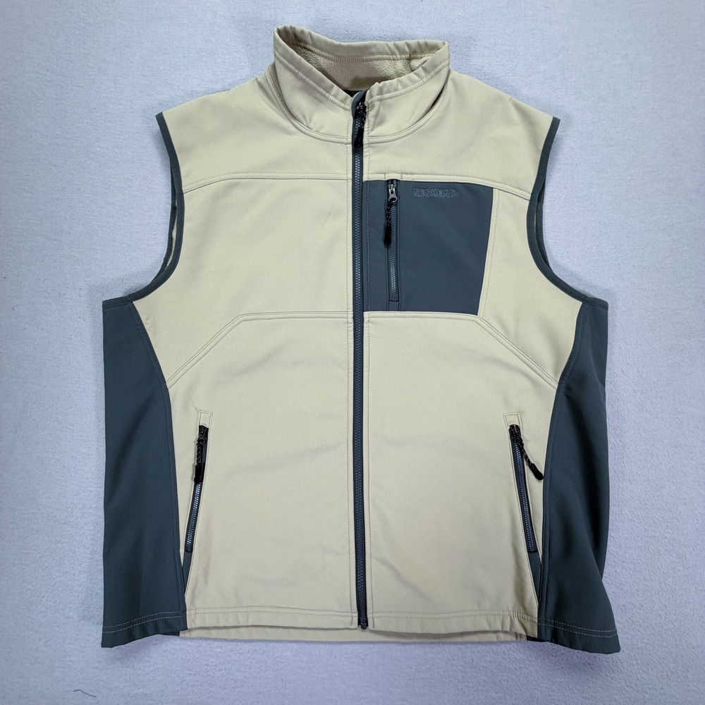 RedHead Softshell Vest Mens XL Tan Fleece Lined Full Zip Pockets